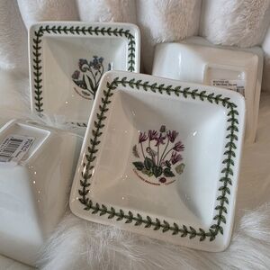 Square 4" Botanic Garden Dish Set Of Four